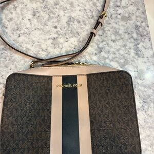 Michael Kors Tan and Black Crossbody Bag